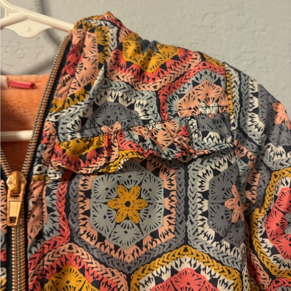 Pink blue and yellow quilted pattern puffer jacket, 24 months - Picture 9 of 10